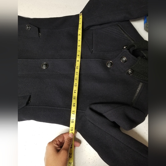 Faboer Womens Sz. 50 Peacoat US Sz. M Black Wool - Picture 12 of 16